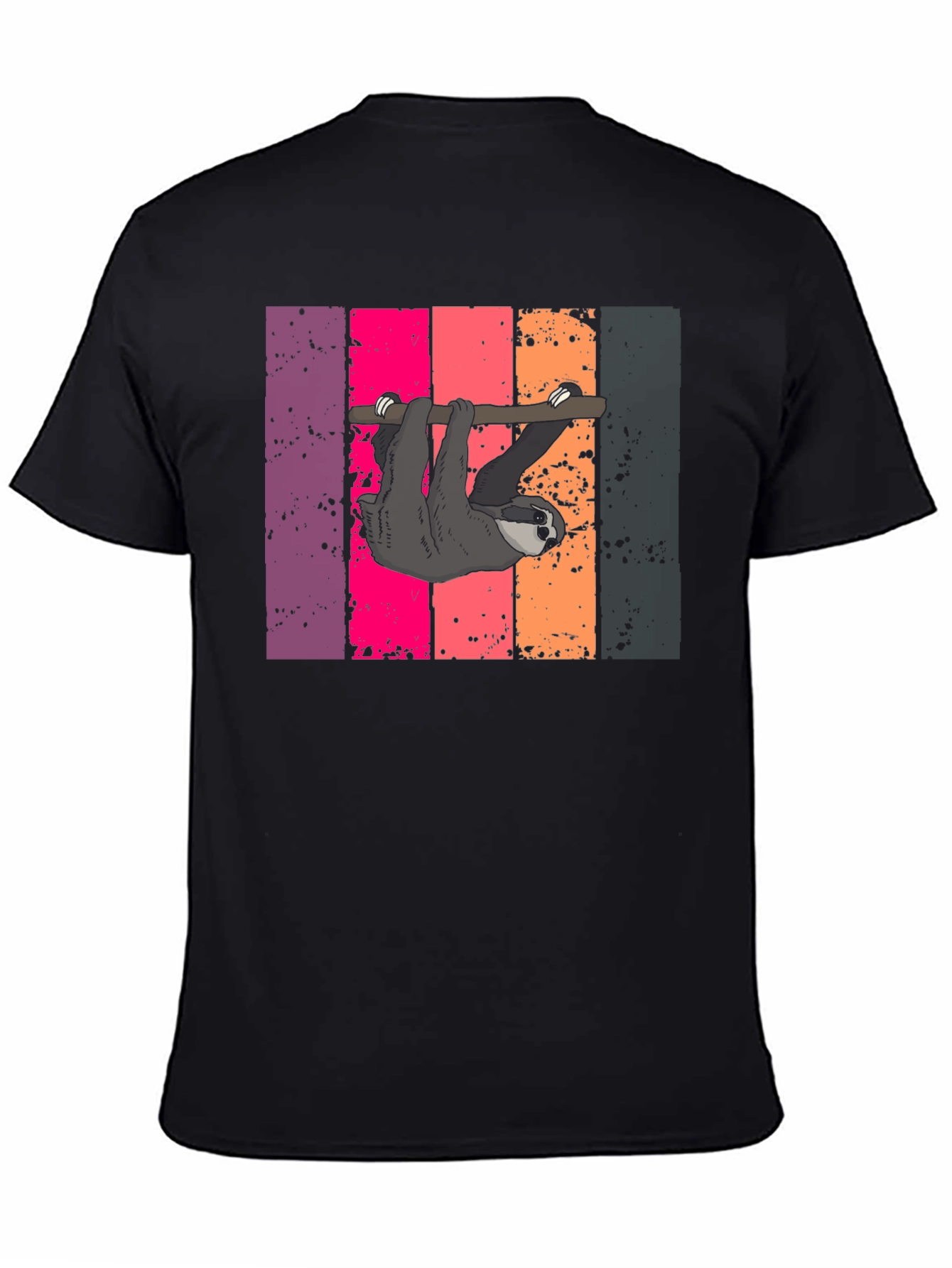 Sloth Retro Stripe Graphic T-Shirt