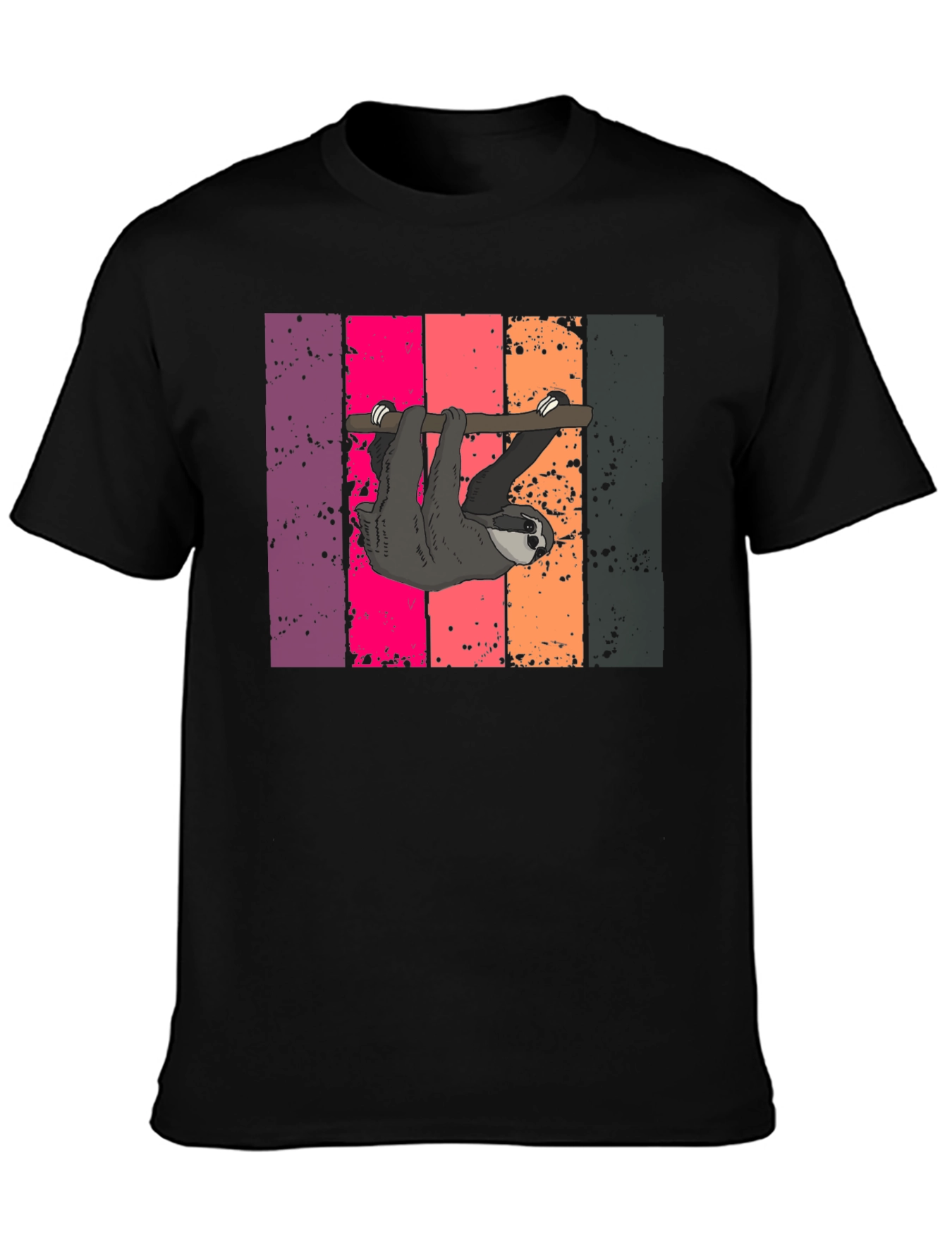 Sloth Retro Stripe Graphic T-Shirt