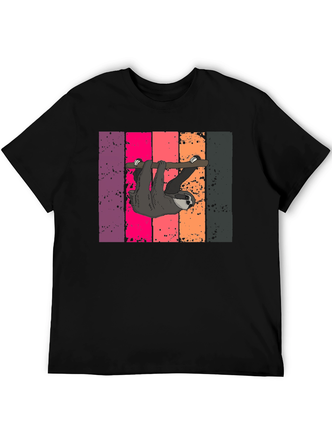 Sloth Retro Stripe Graphic T-Shirt