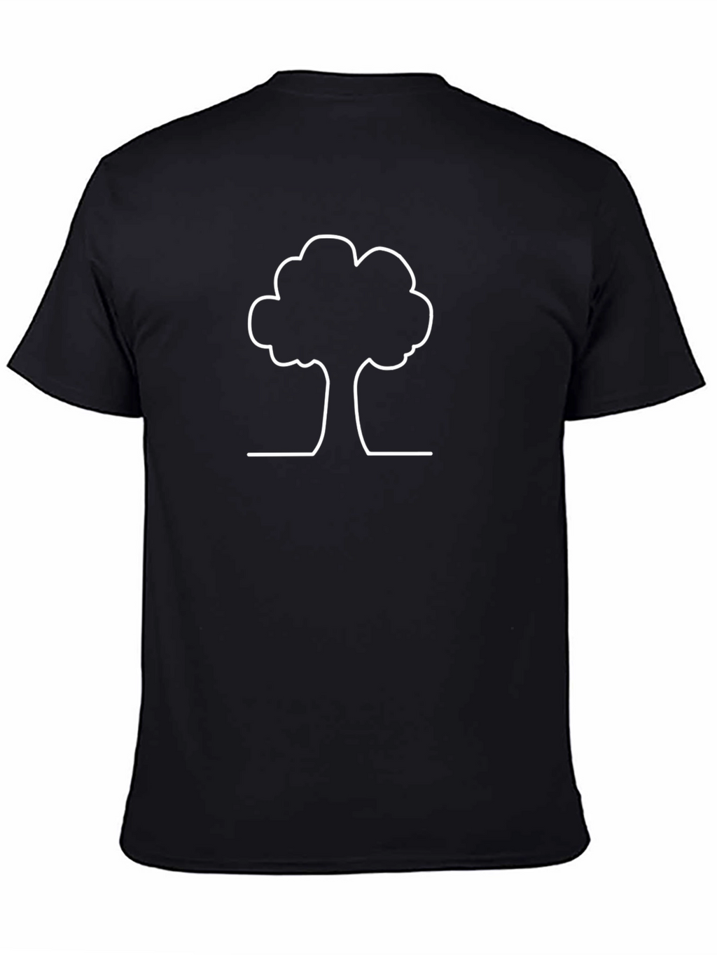 Minimalist Tree Outline Black T-Shirt