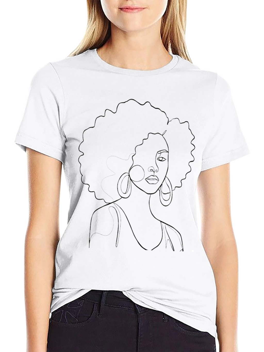 Afro Woman Graphic Black T-Shirt