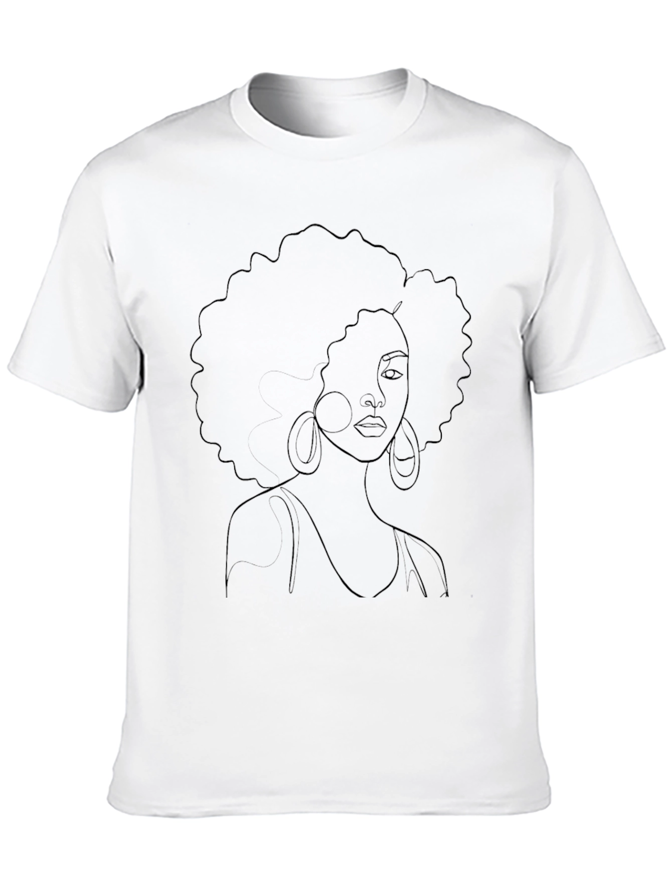 Afro Woman Graphic Black T-Shirt