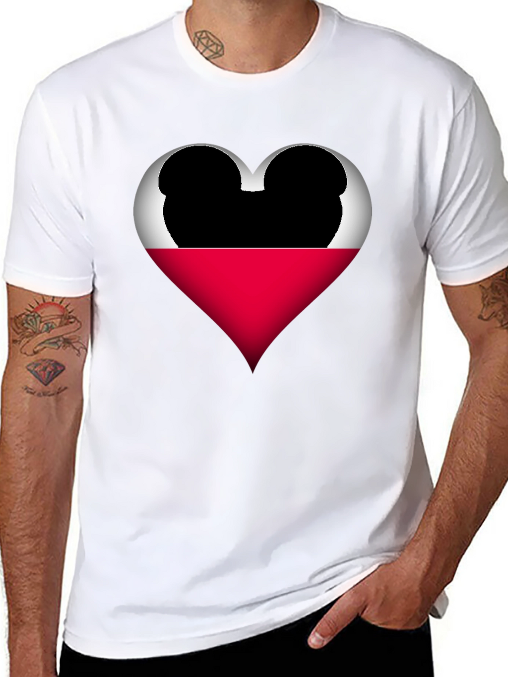 Mickey Heart Graphic Tee - Love Disney Style Shirt