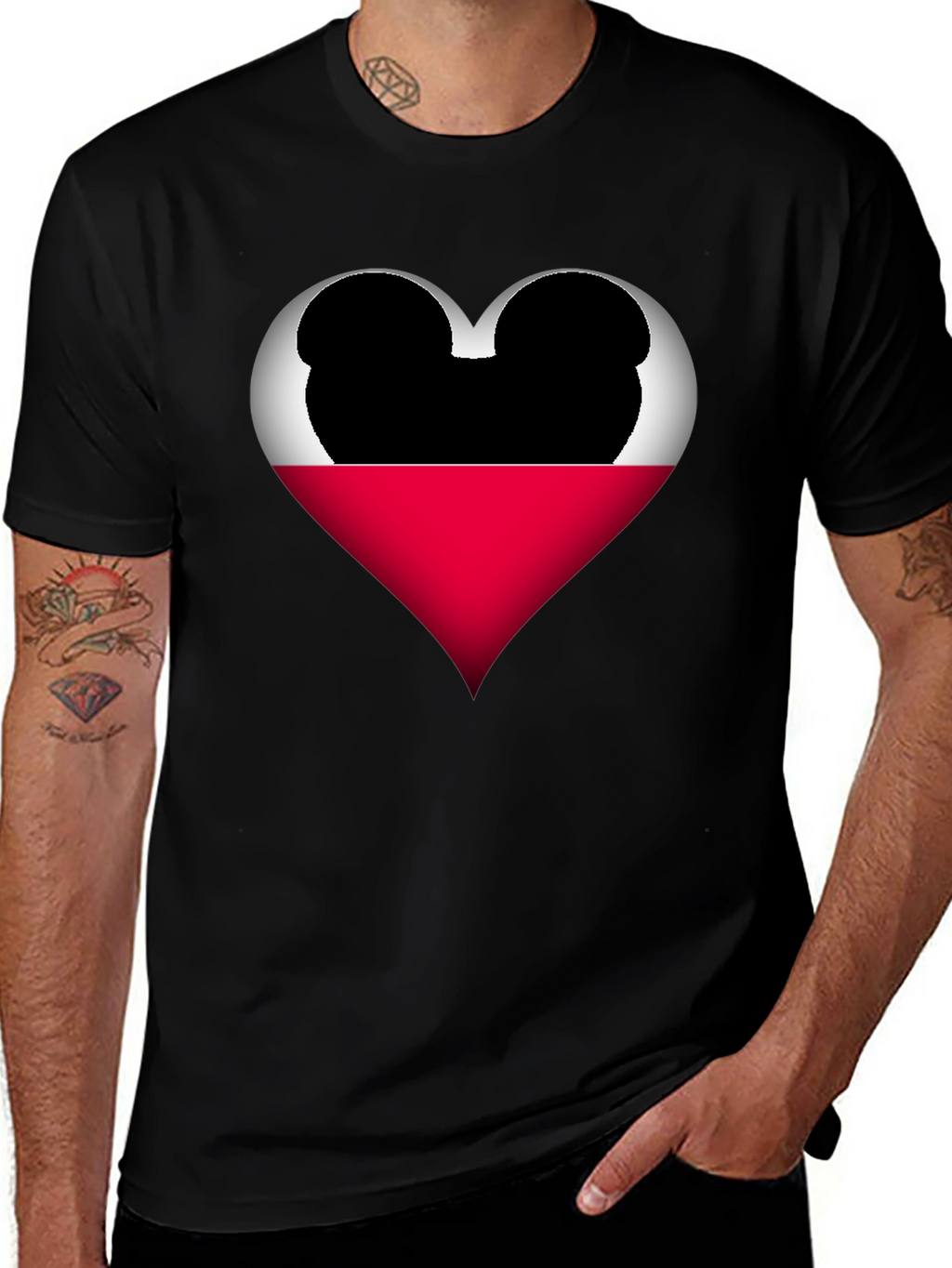 Mickey Heart Graphic Tee - Love Disney Style Shirt