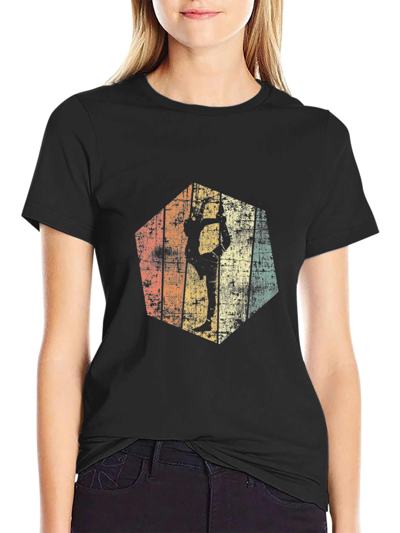 Retro Gymnast Silhouette Tee - Vintage Design