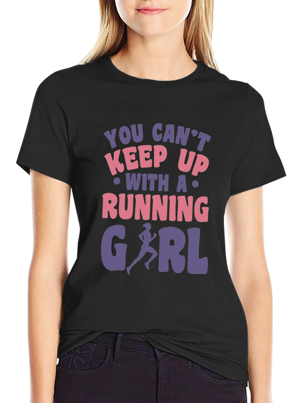Running Girl Graphic Tee - You Cant Keep Up!