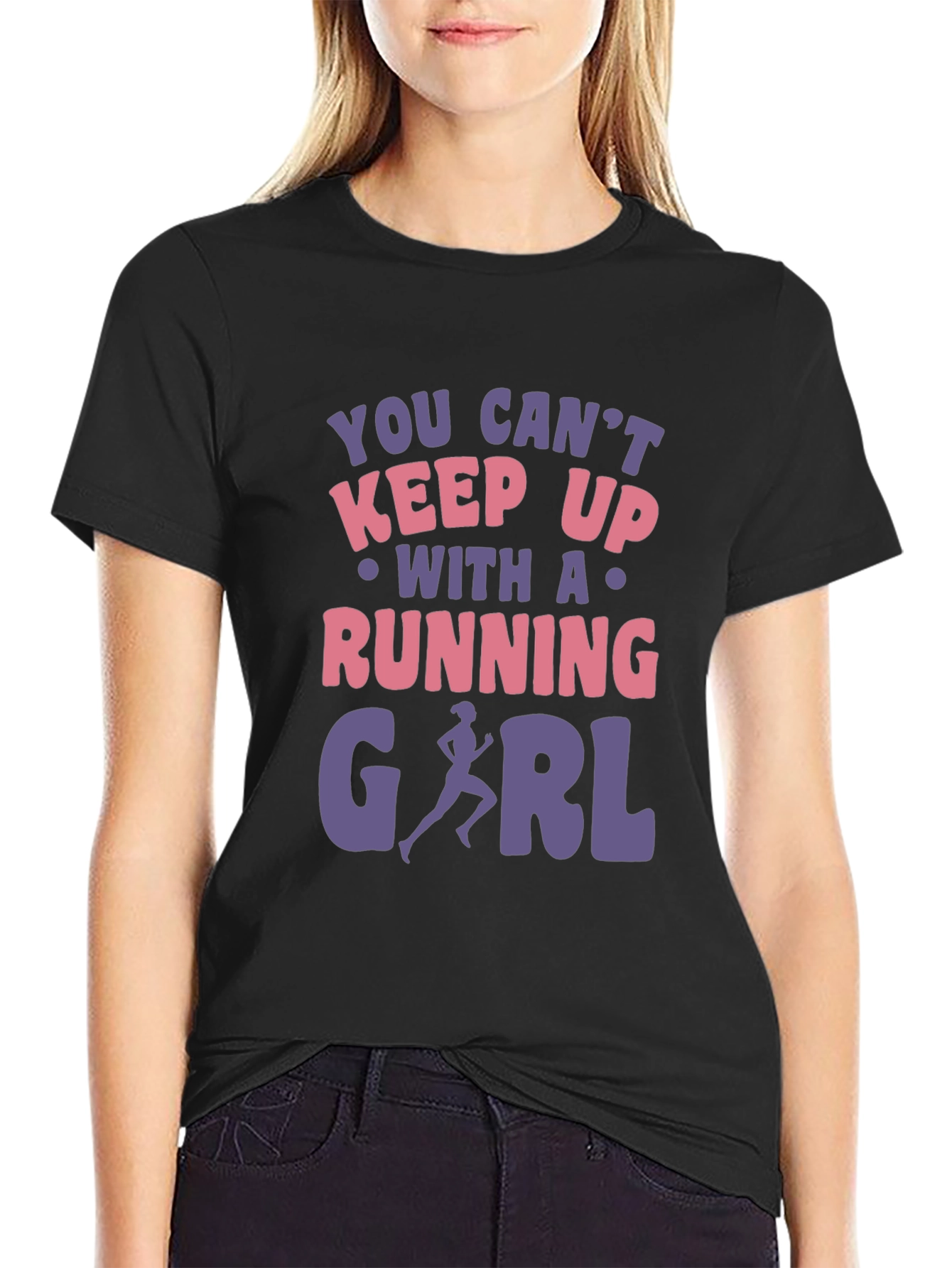 Running Girl Graphic Tee - You Cant Keep Up!