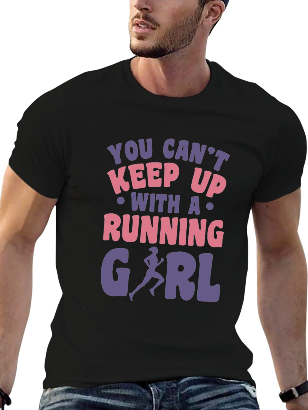 Running Girl Graphic Tee - You Cant Keep Up!