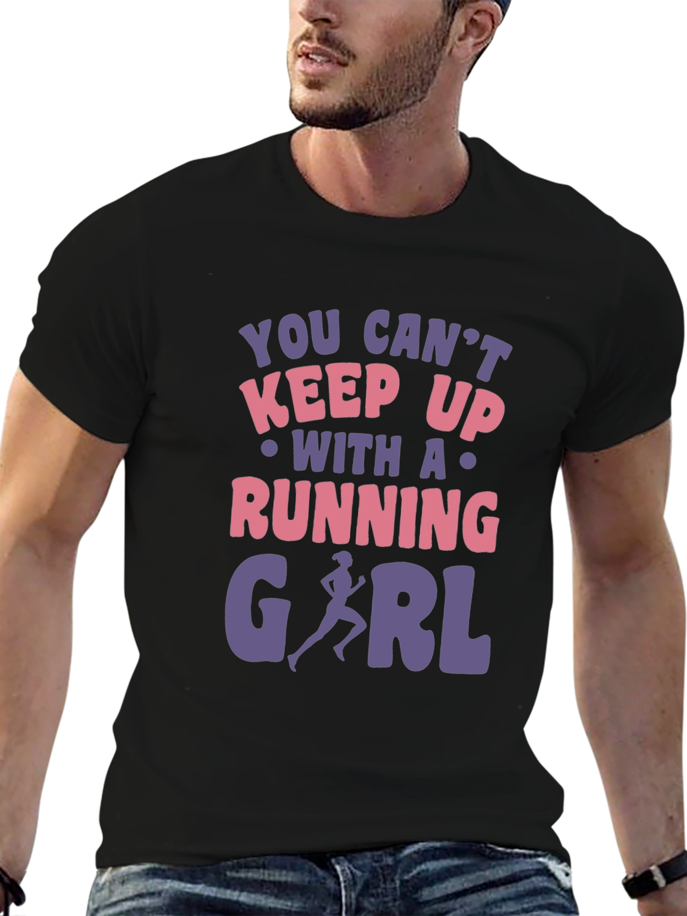 Running Girl Graphic Tee - You Cant Keep Up!