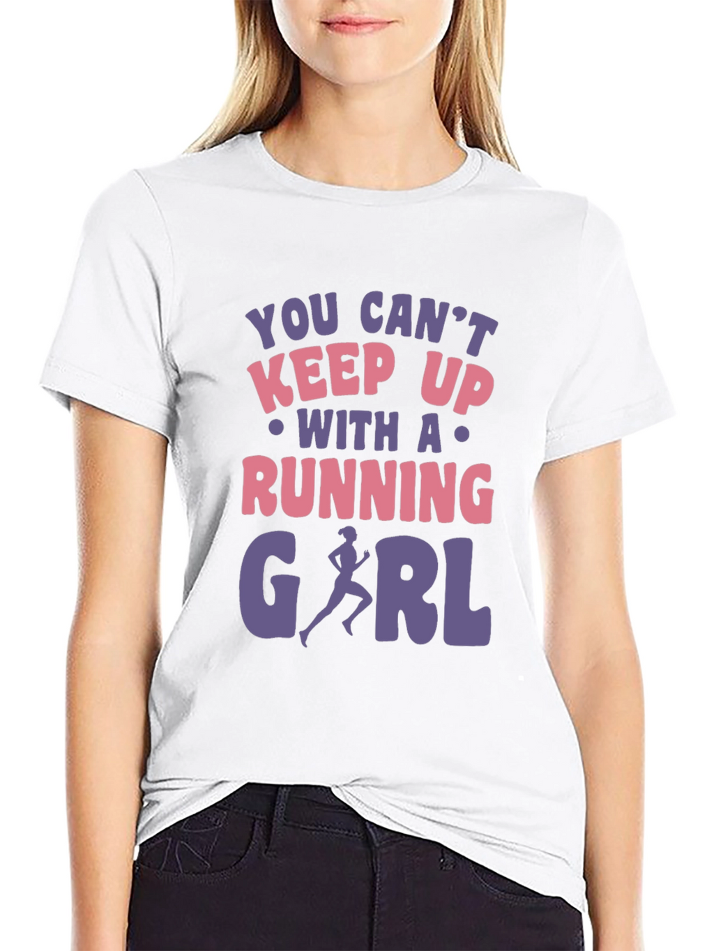 Running Girl Graphic Tee - You Cant Keep Up!