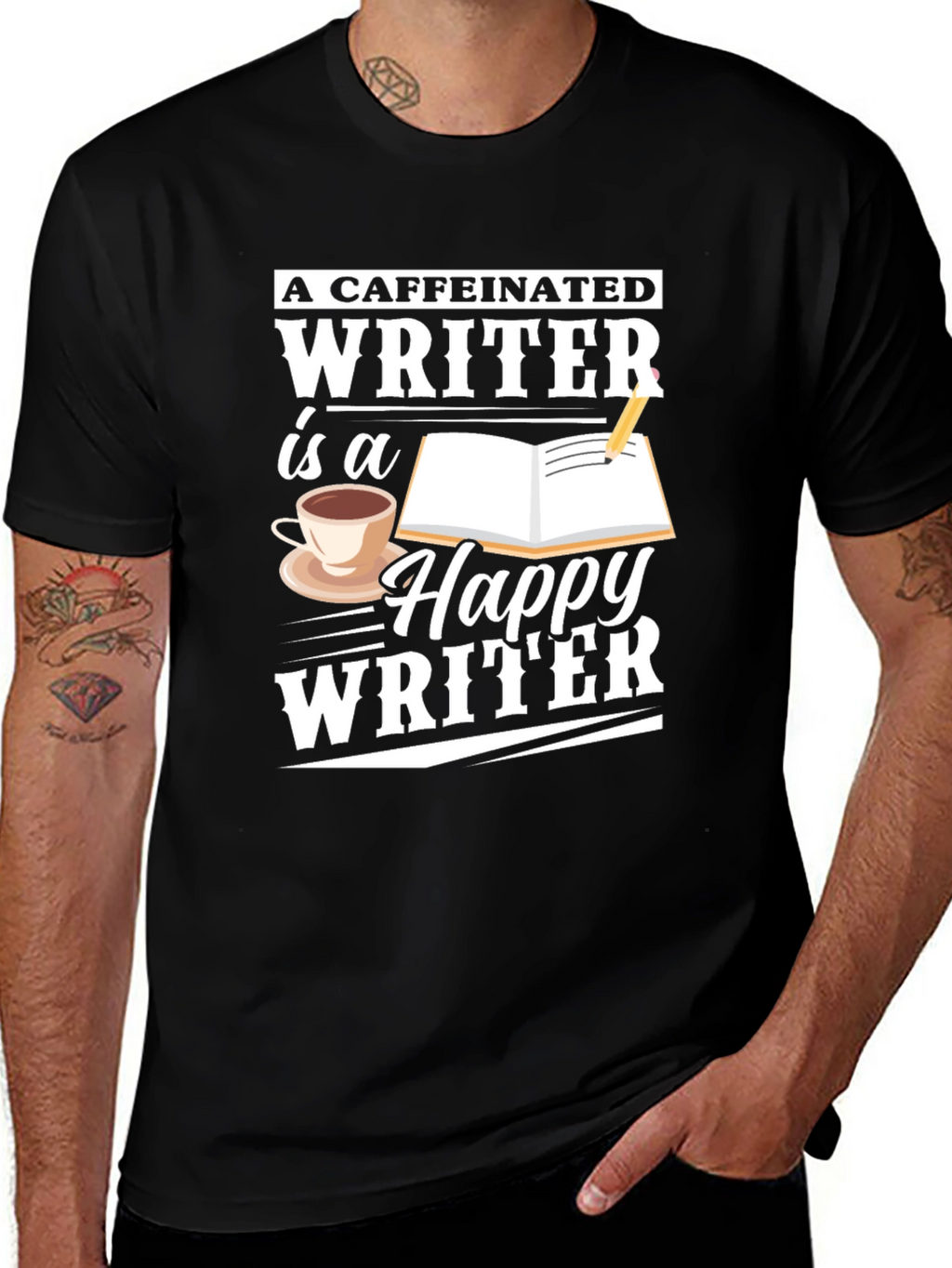 Caffeinated Writer T-Shirt - Writer Apparel