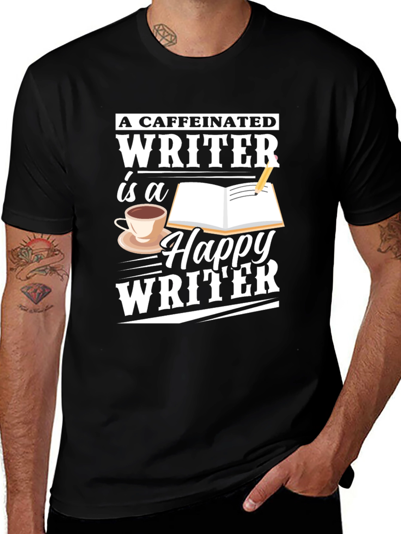 Caffeinated Writer T-Shirt - Writer Apparel