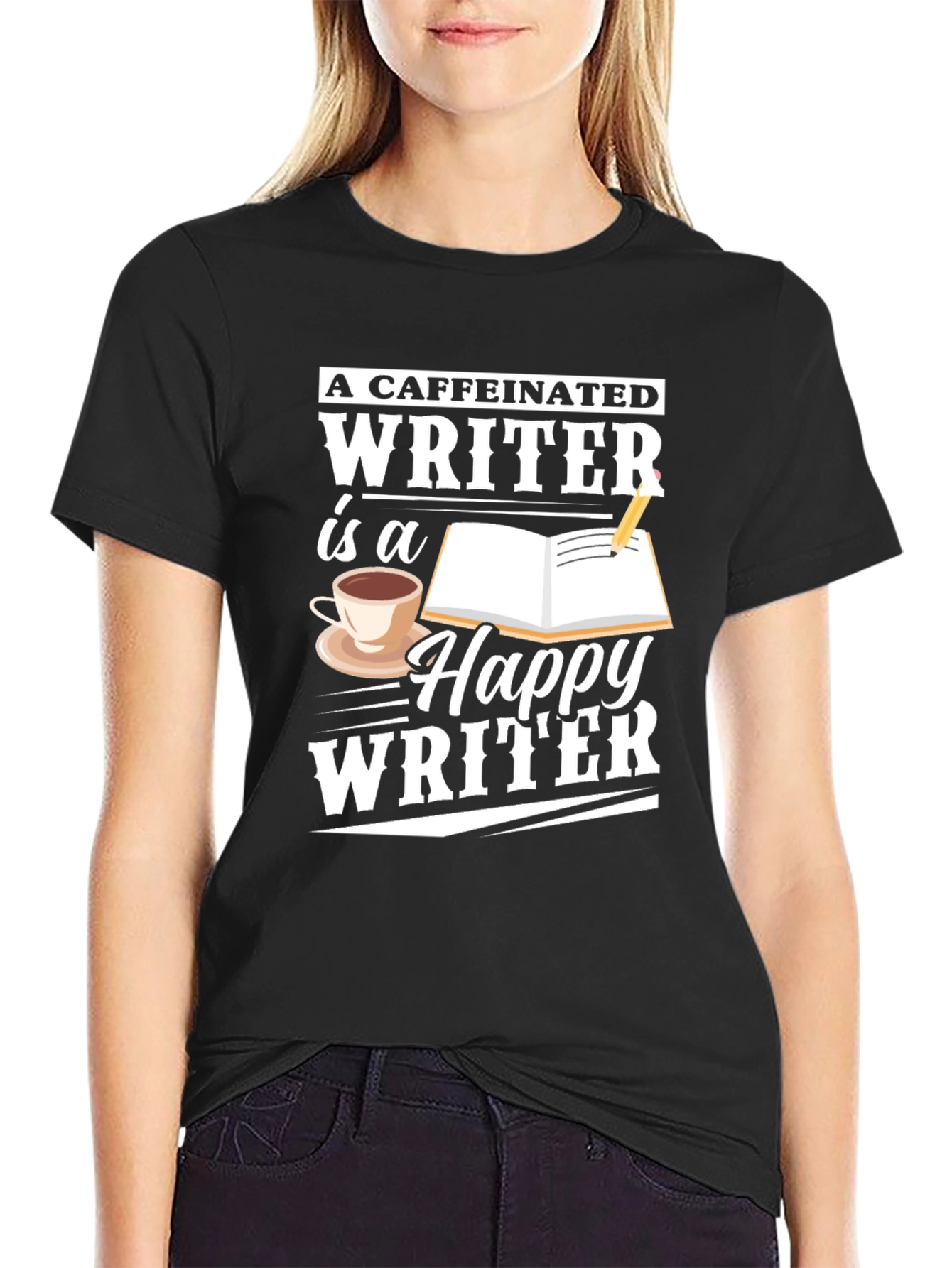 Caffeinated Writer T-Shirt - Writer Apparel
