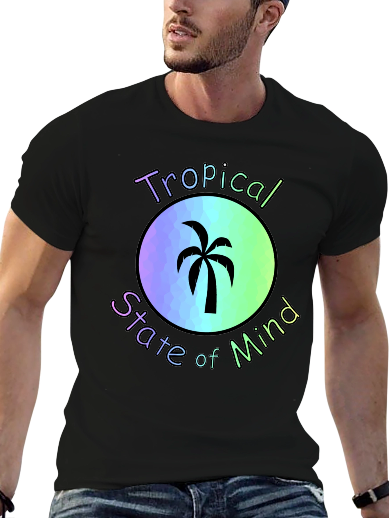 Tropical State of Mind Black T-Shirt