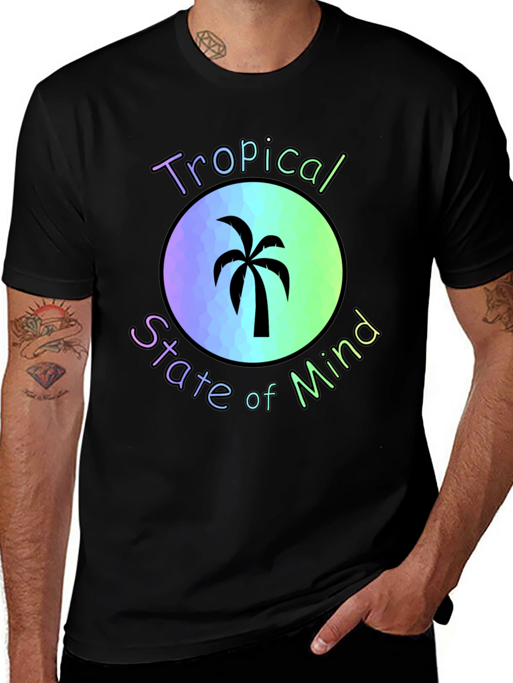 Tropical State of Mind Black T-Shirt