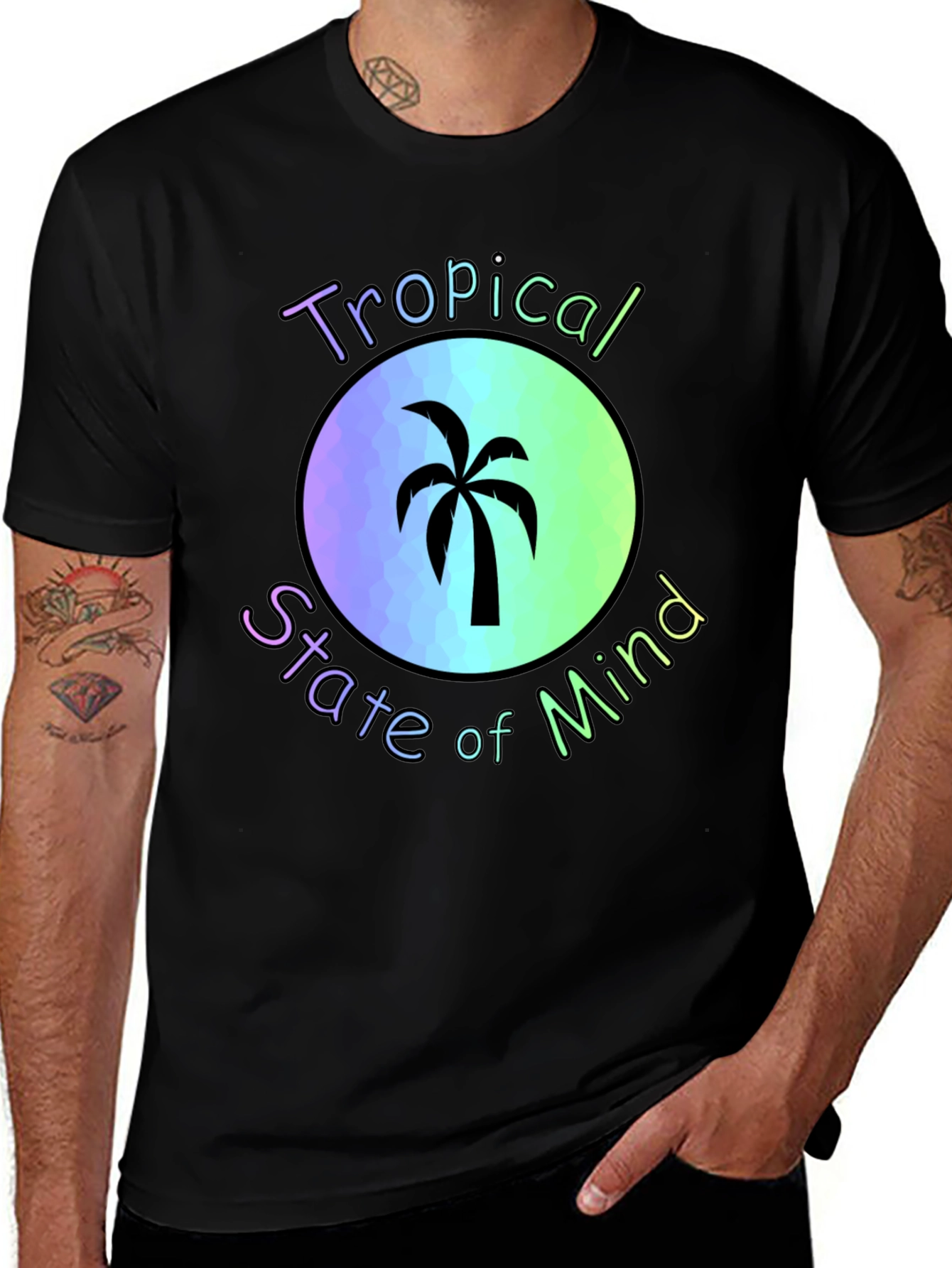 Tropical State of Mind Black T-Shirt