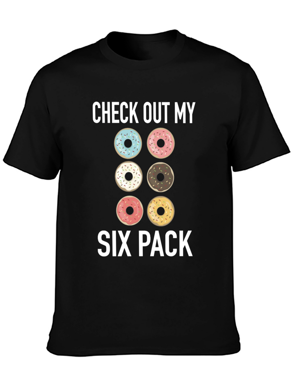 Donut Six Pack Graphic T-Shirt - Funny Gym Tee