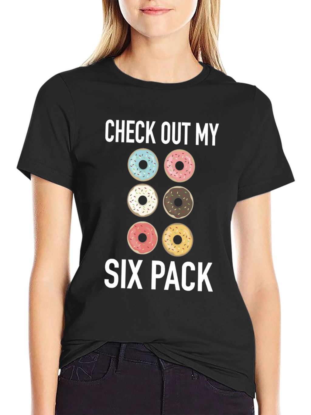 Donut Six Pack Graphic T-Shirt - Funny Gym Tee