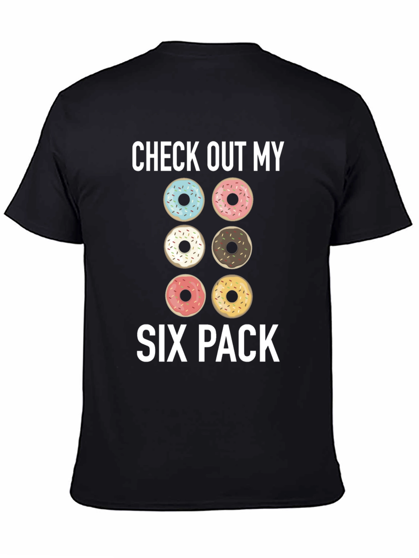 Donut Six Pack Graphic T-Shirt - Funny Gym Tee