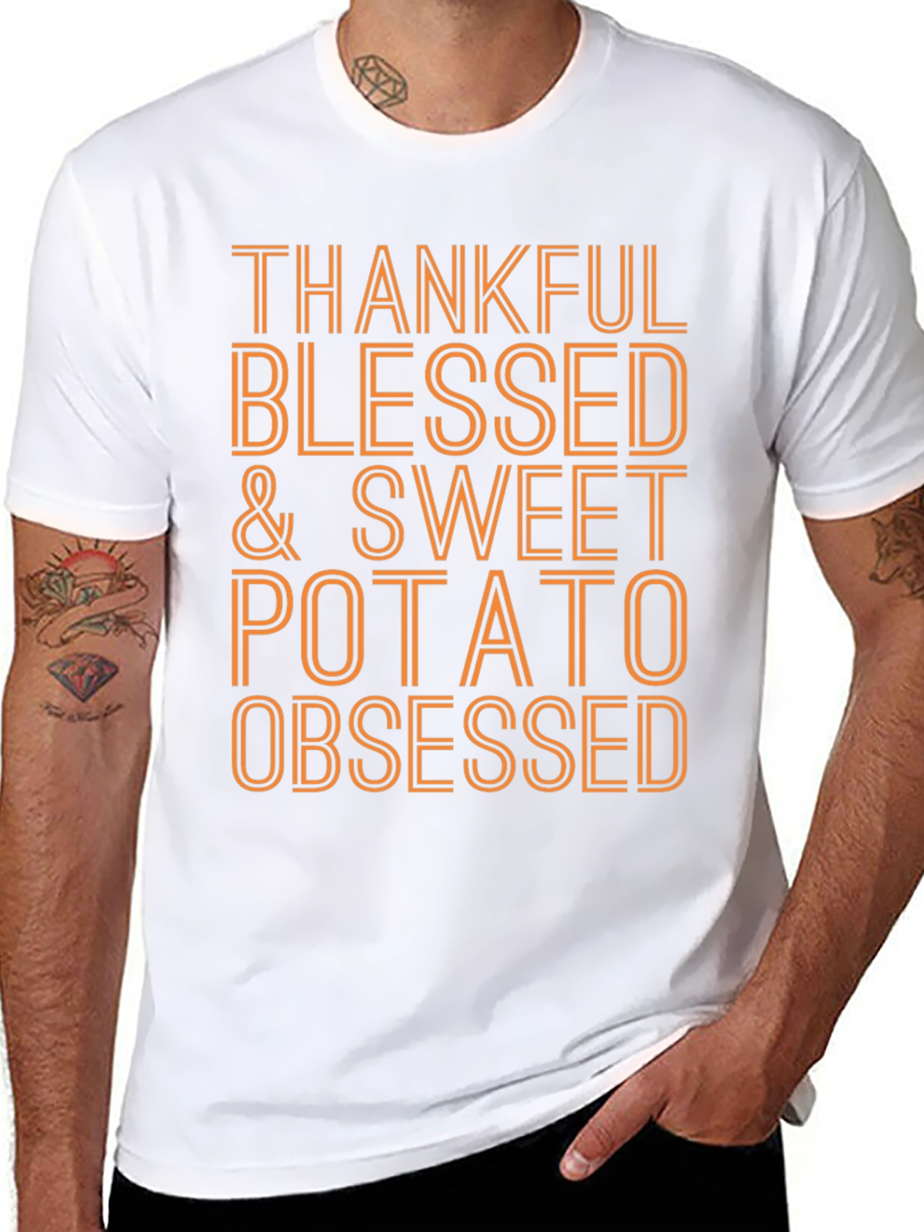 Thankful Blessed & Sweet Potato Obsessed T-Shirt
