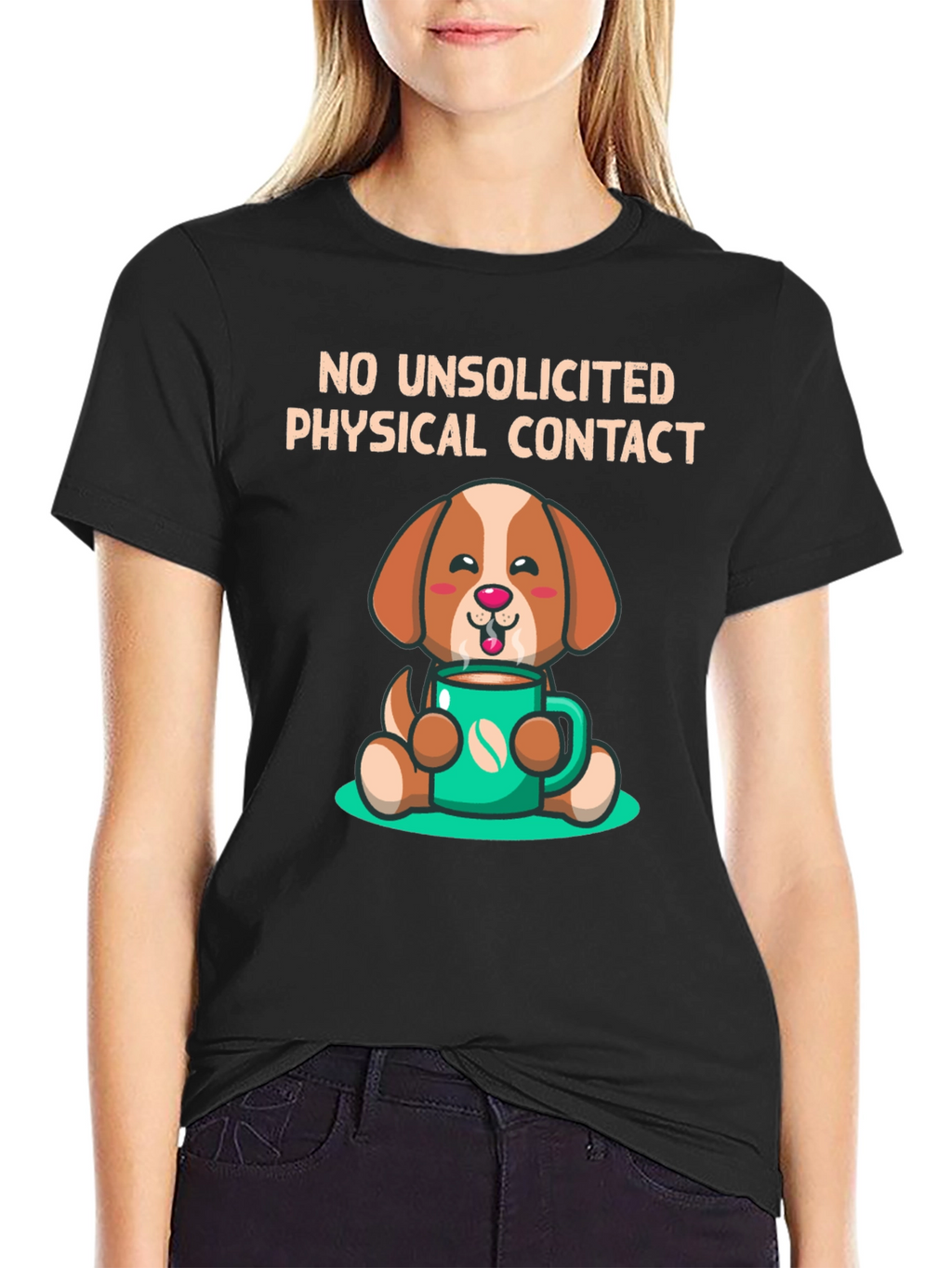 Dog and Coffee T-Shirt - No Unsolicited Contact