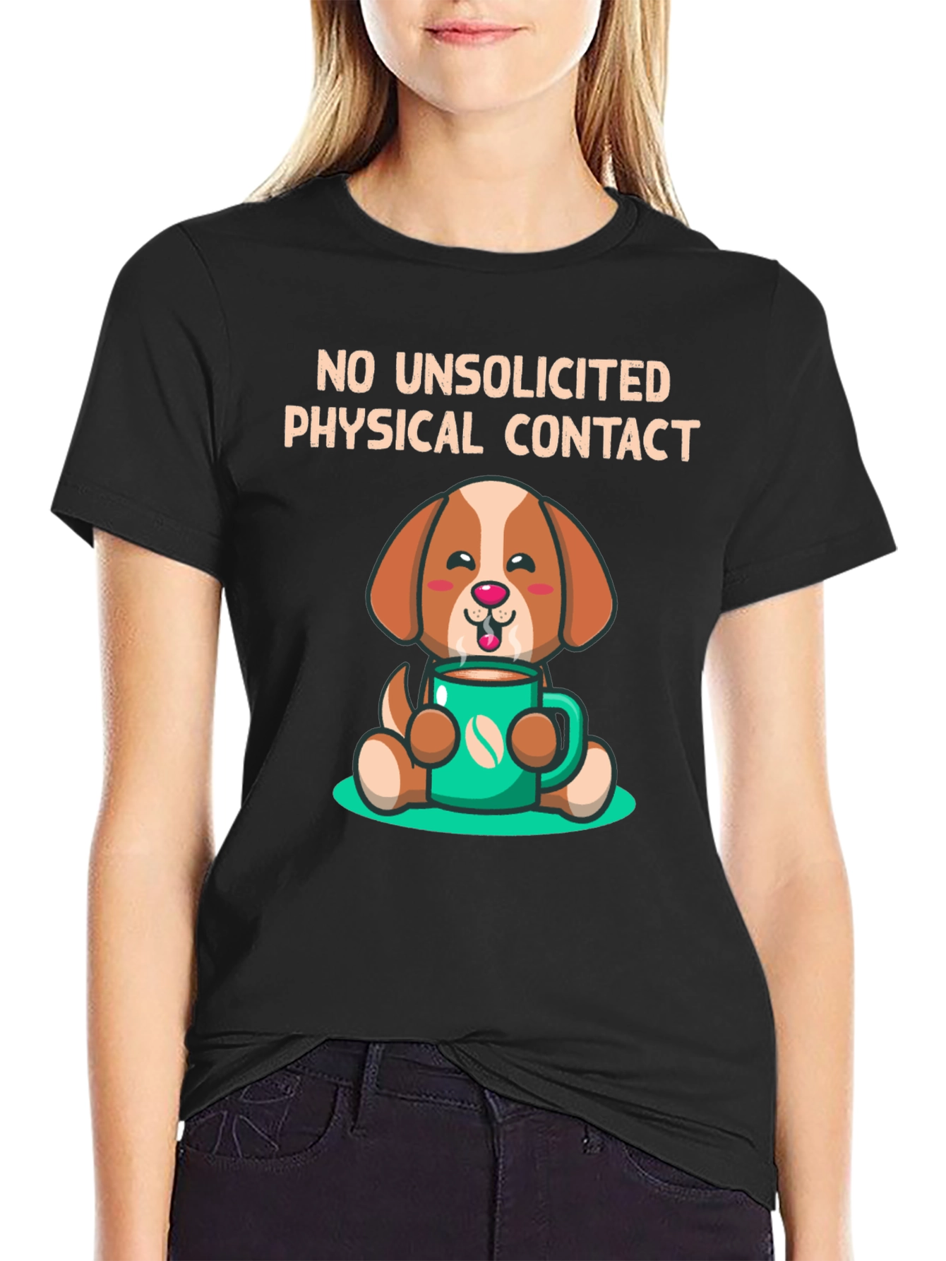 Dog and Coffee T-Shirt - No Unsolicited Contact