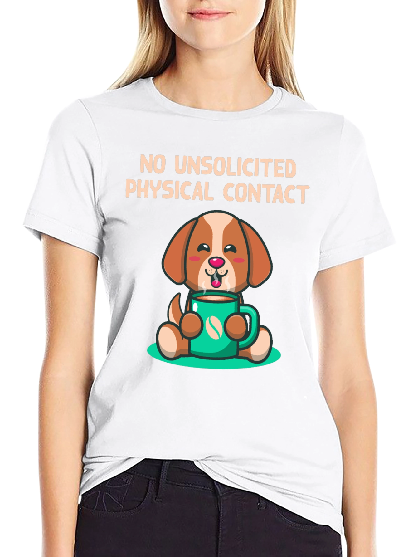 Dog and Coffee T-Shirt - No Unsolicited Contact
