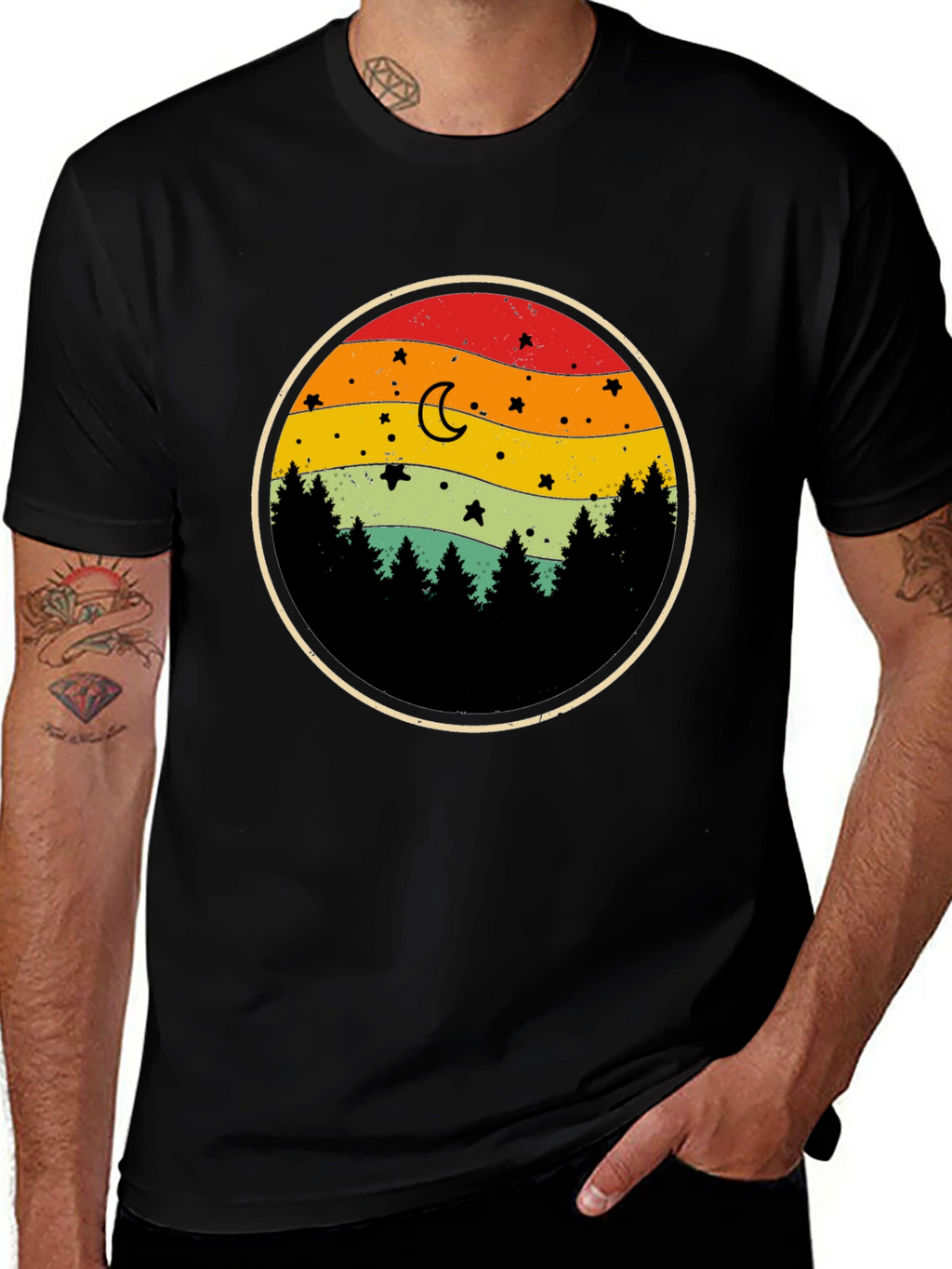 Retro Sunset Forest T-Shirt