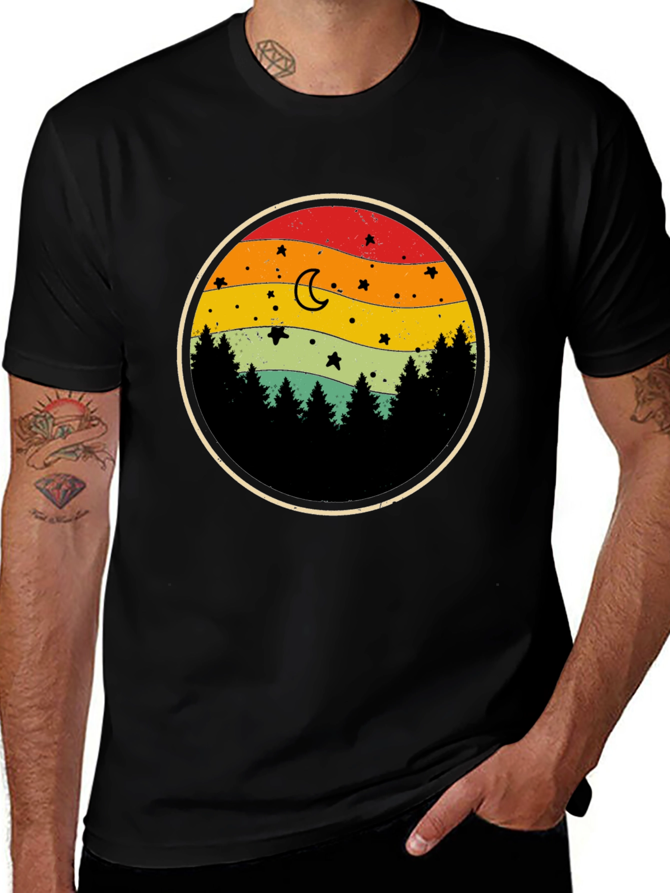 Retro Sunset Forest T-Shirt