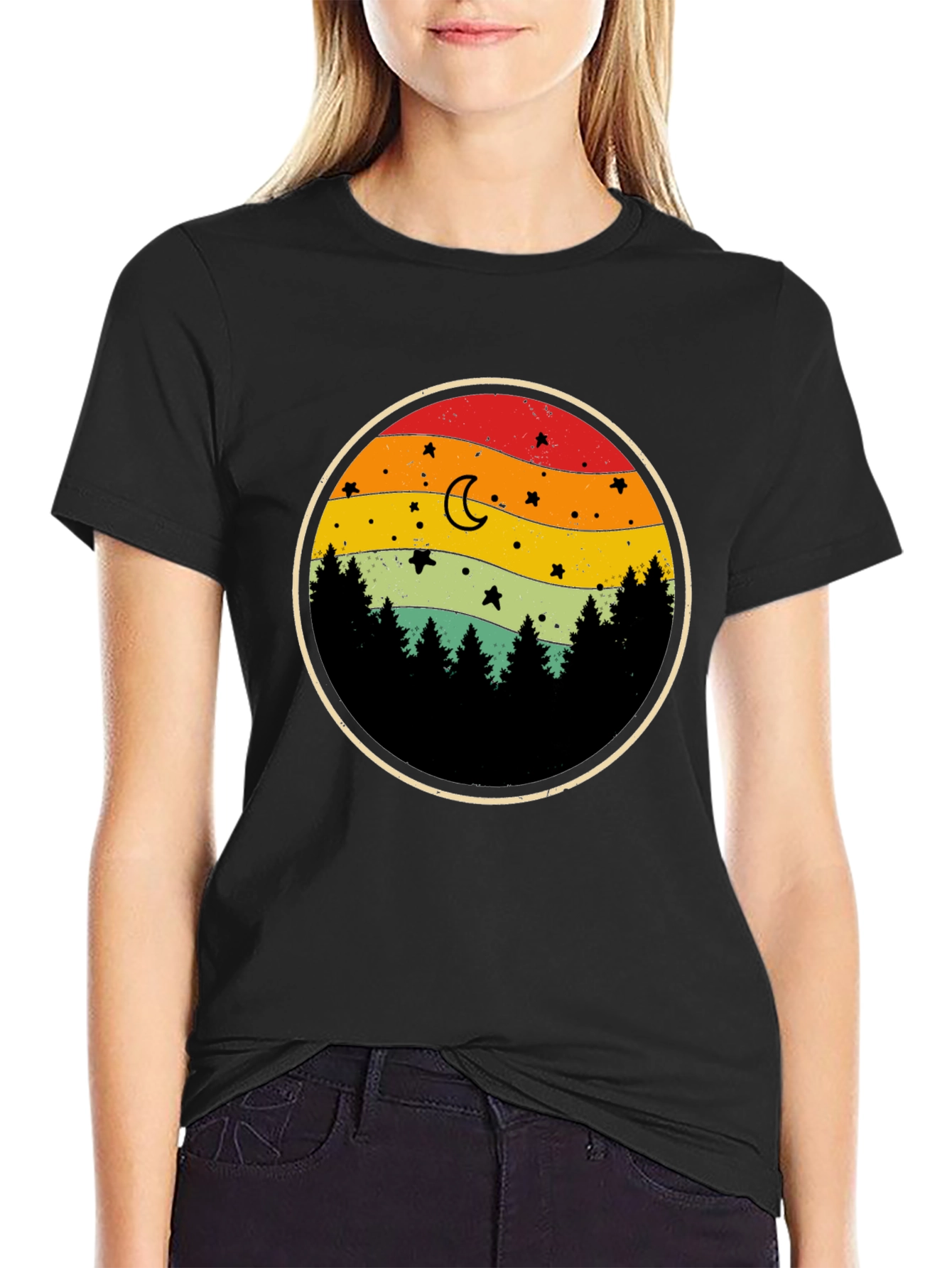 Retro Sunset Forest T-Shirt