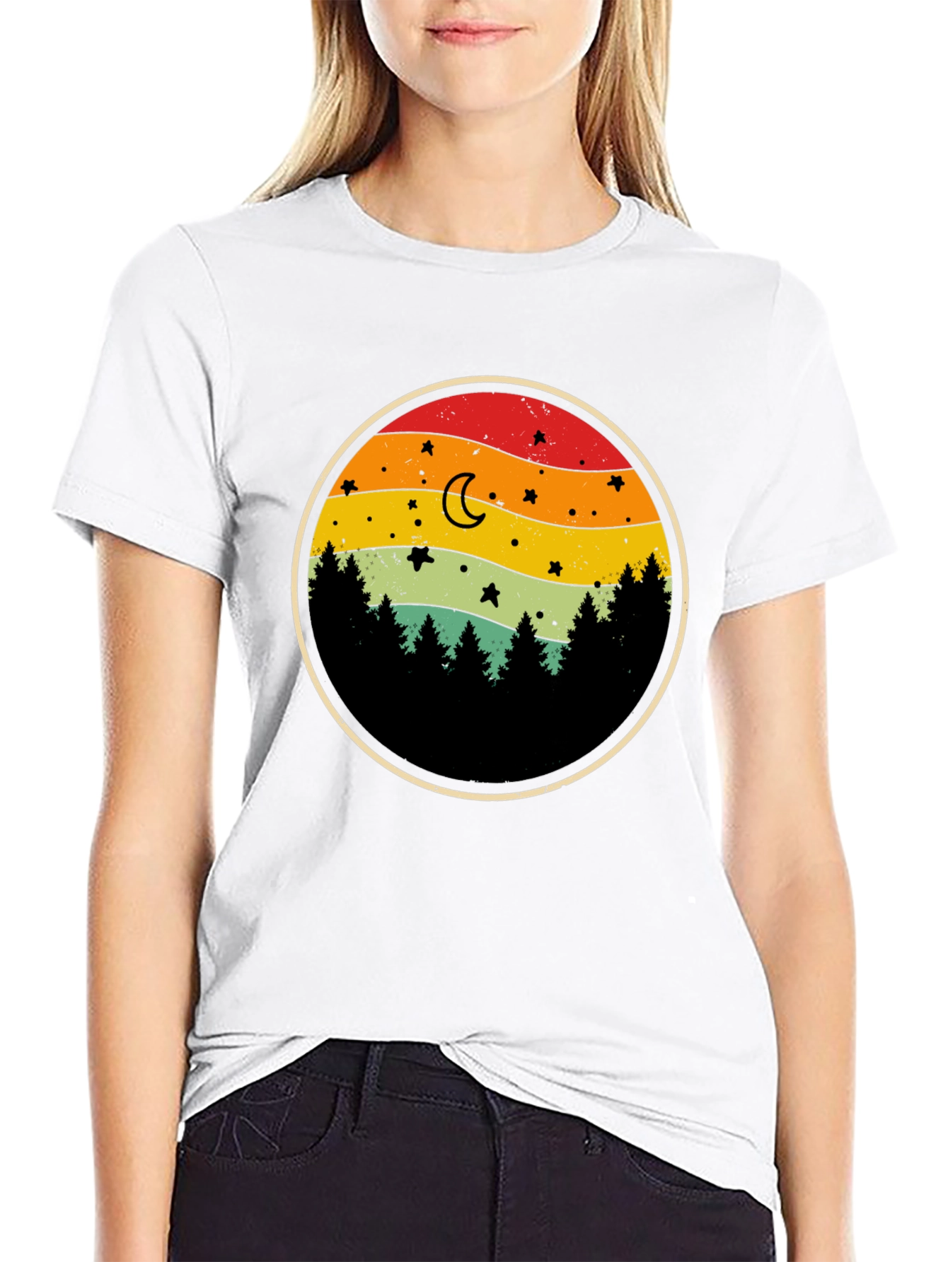 Retro Sunset Forest T-Shirt