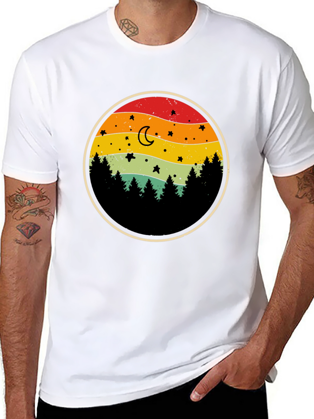 Retro Sunset Forest T-Shirt