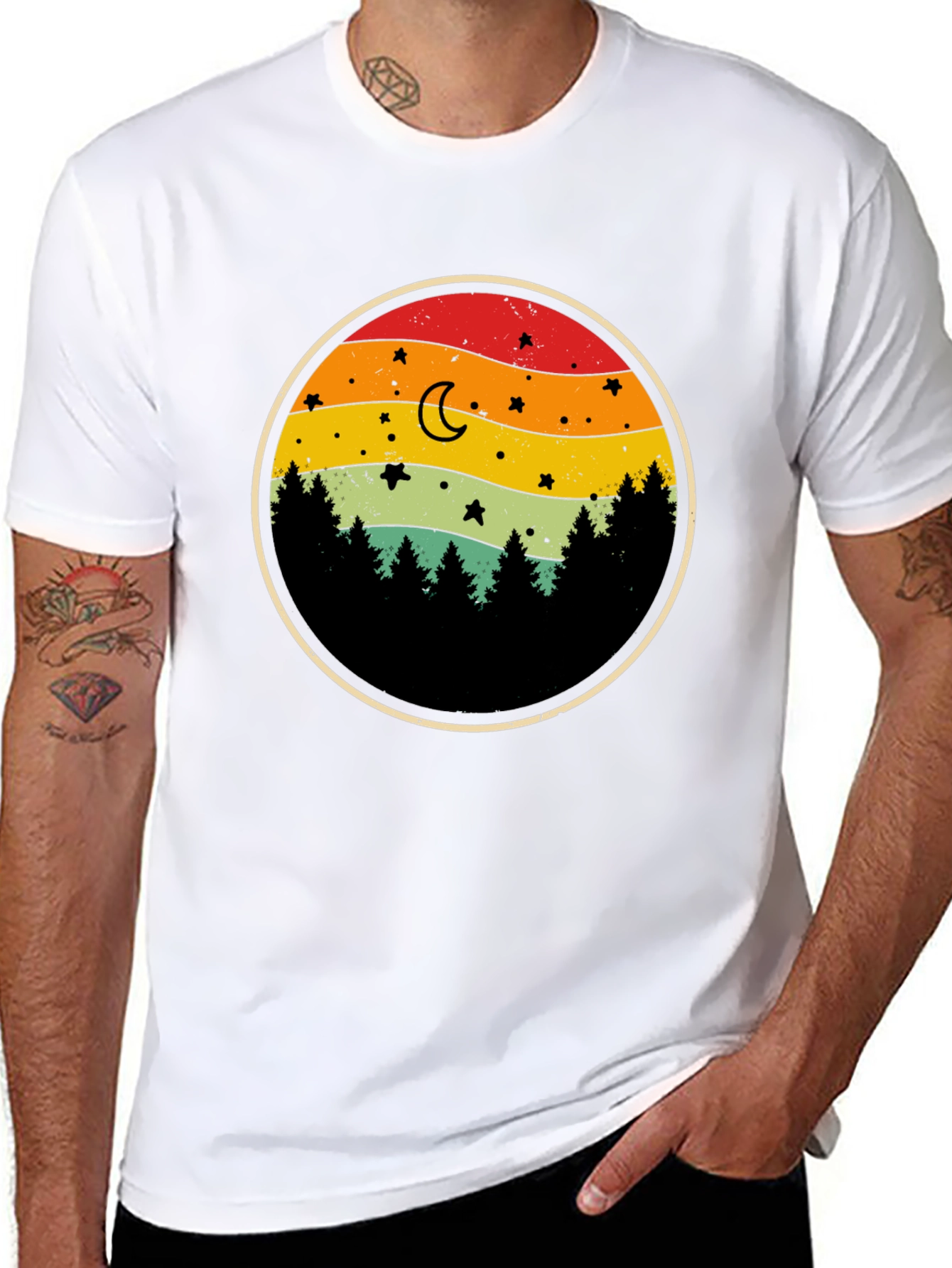 Retro Sunset Forest T-Shirt