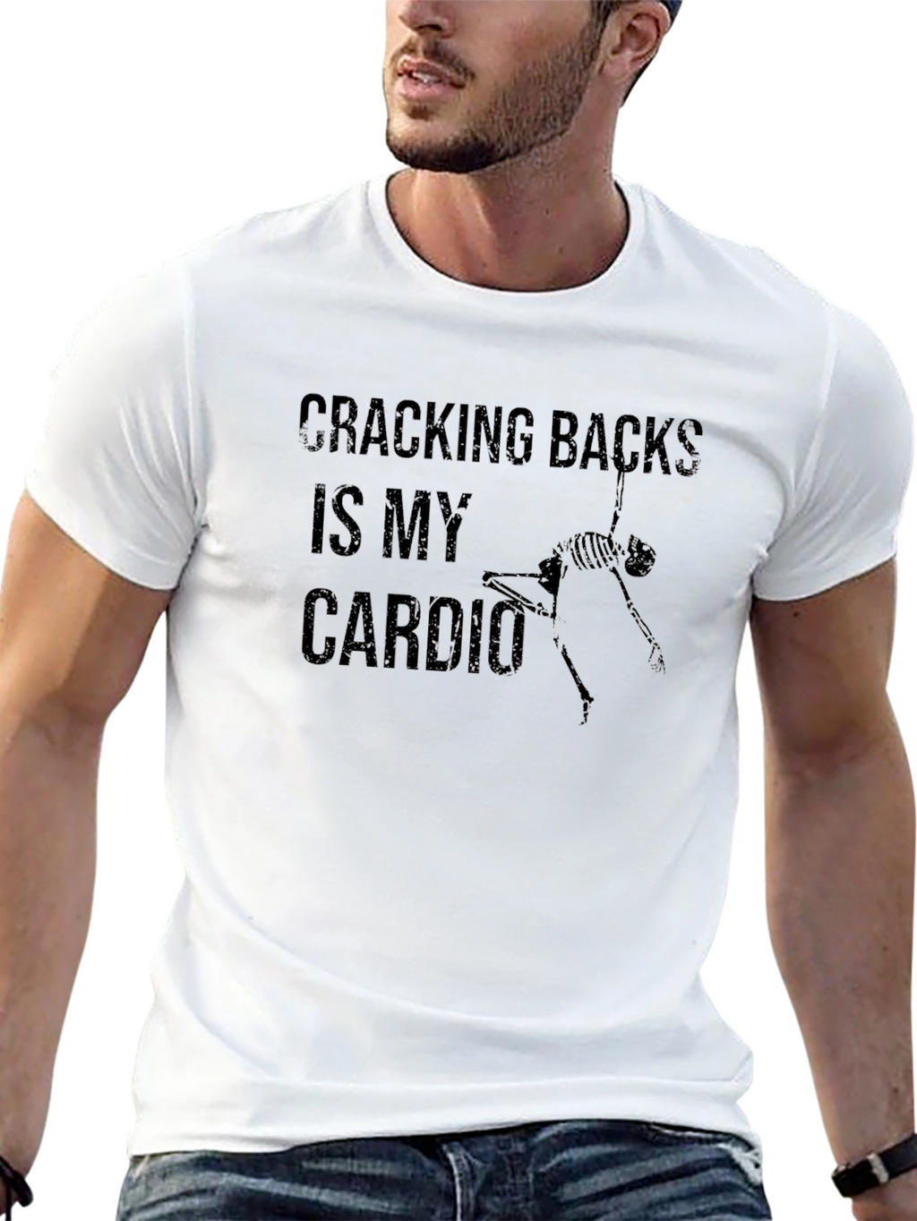Cracking Backs Is My Cardio Black T-Shirt