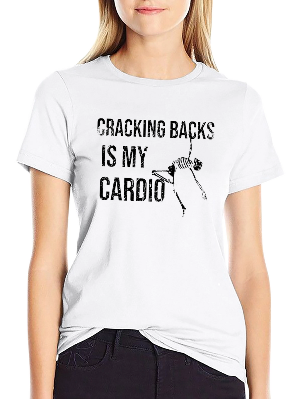 Cracking Backs Is My Cardio Black T-Shirt