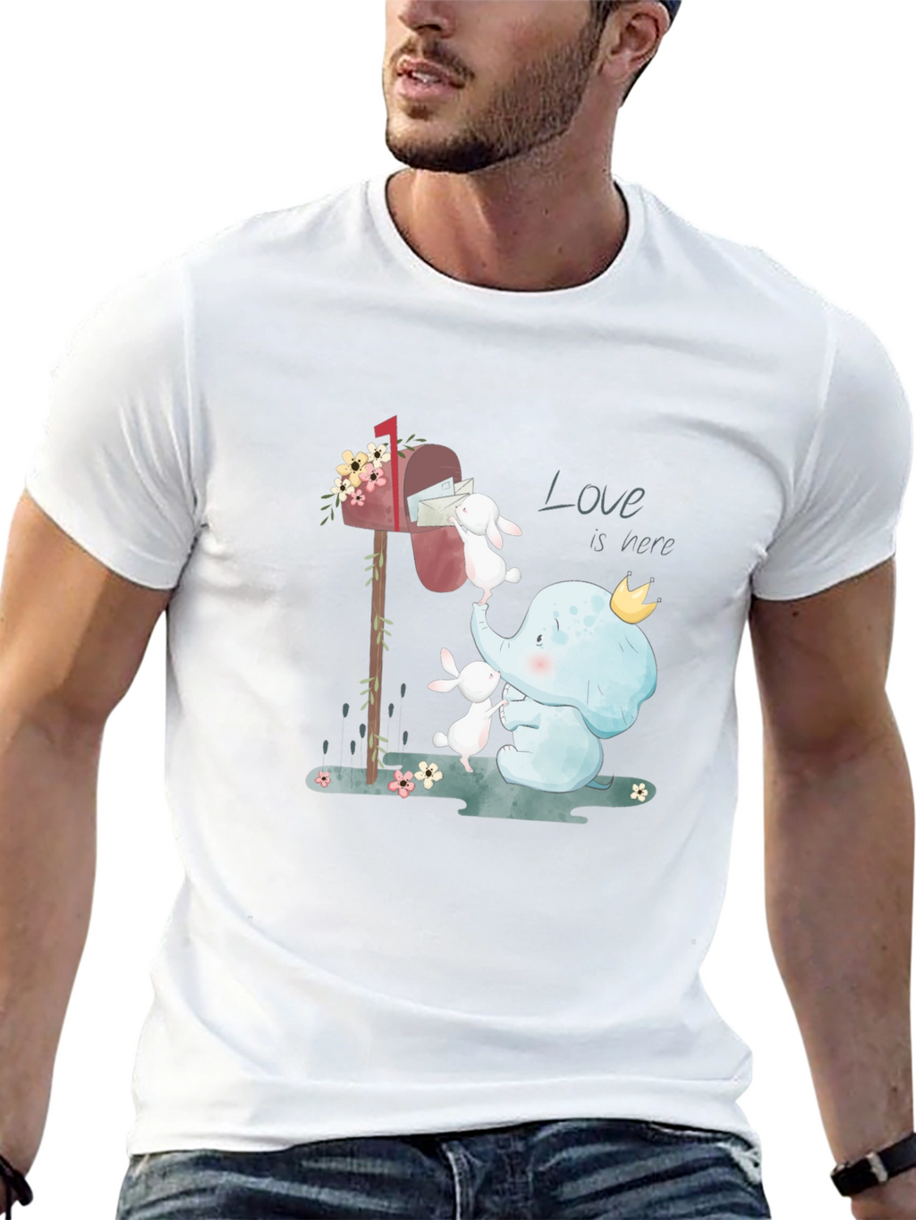 Elephant & Bunny Love Graphic T-Shirt