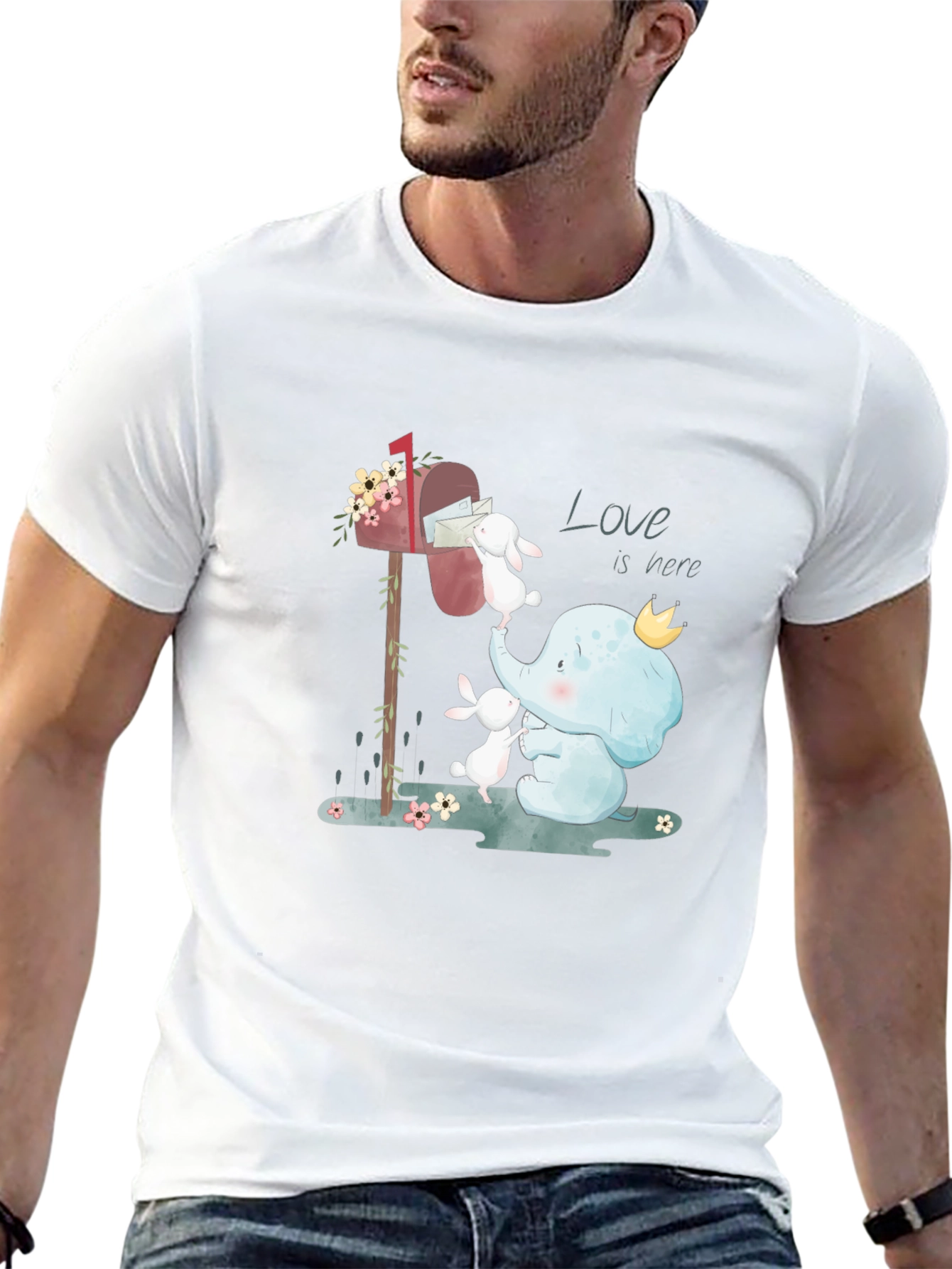Elephant & Bunny Love Graphic T-Shirt