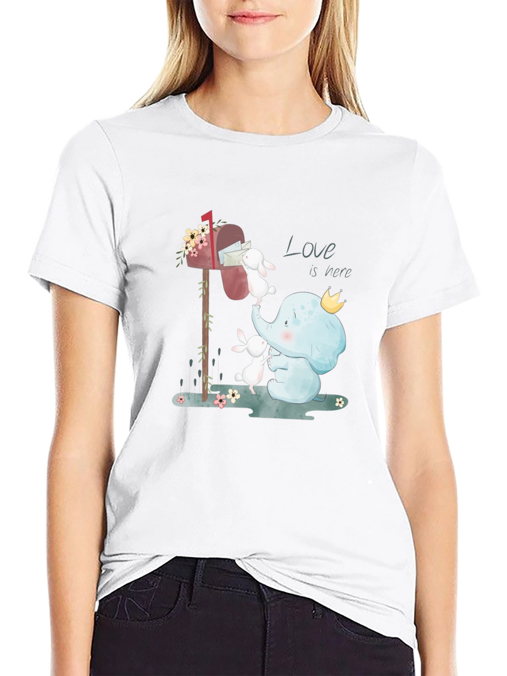 Elephant & Bunny Love Graphic T-Shirt