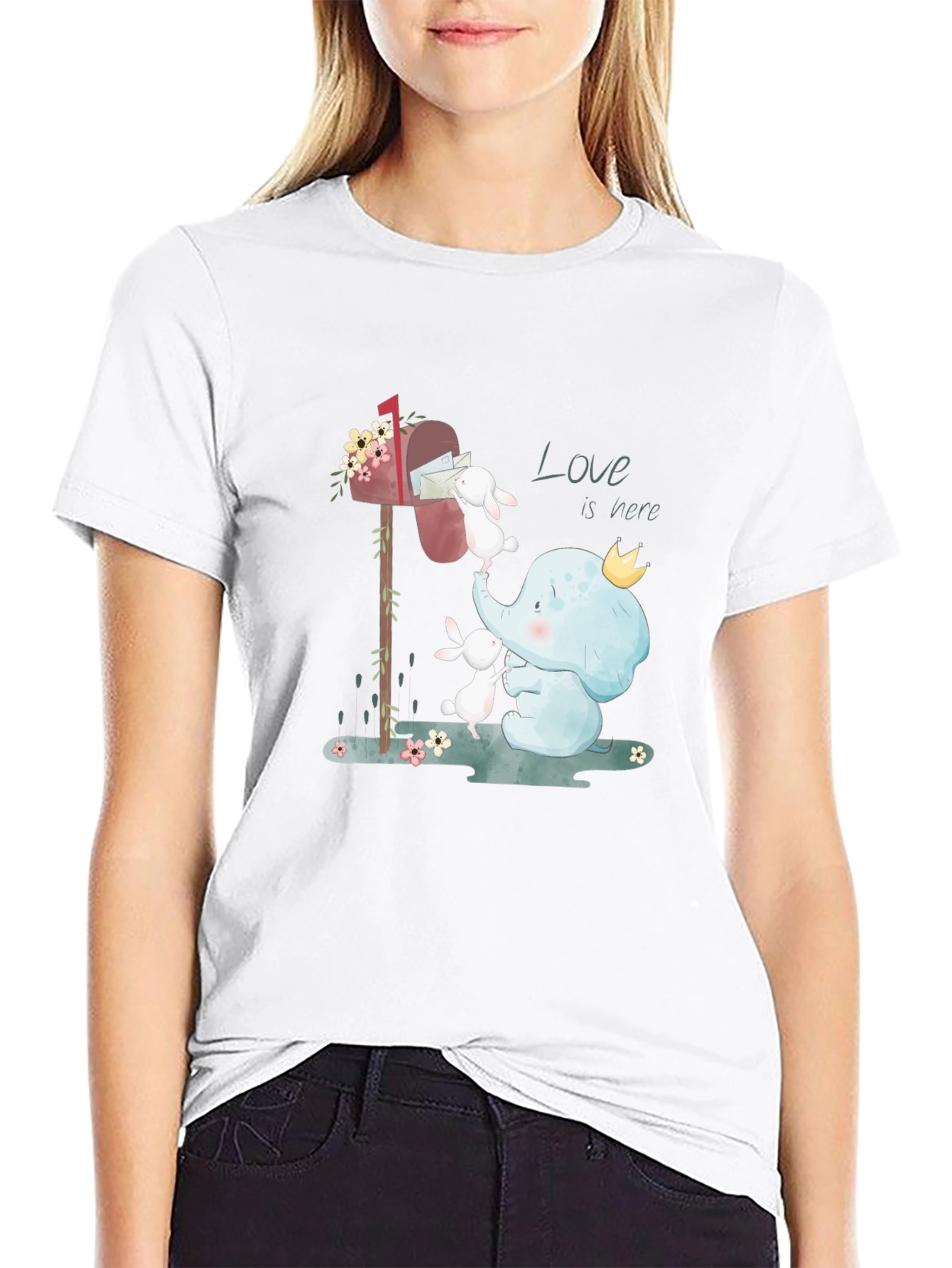 Elephant & Bunny Love Graphic T-Shirt