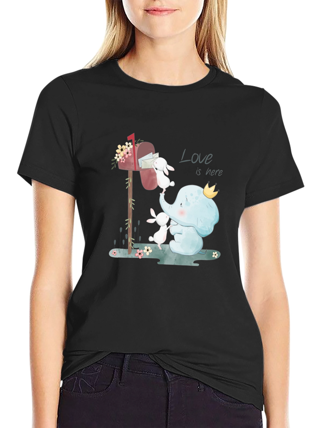 Elephant & Bunny Love Graphic T-Shirt