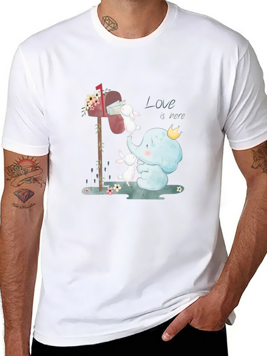 Elephant & Bunny Love Graphic T-Shirt