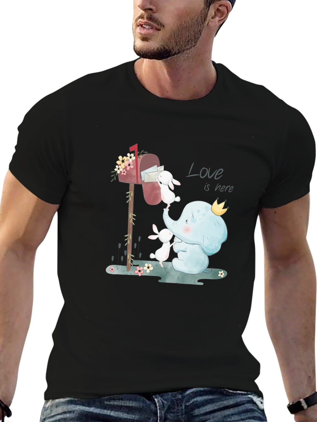 Elephant & Bunny Love Graphic T-Shirt