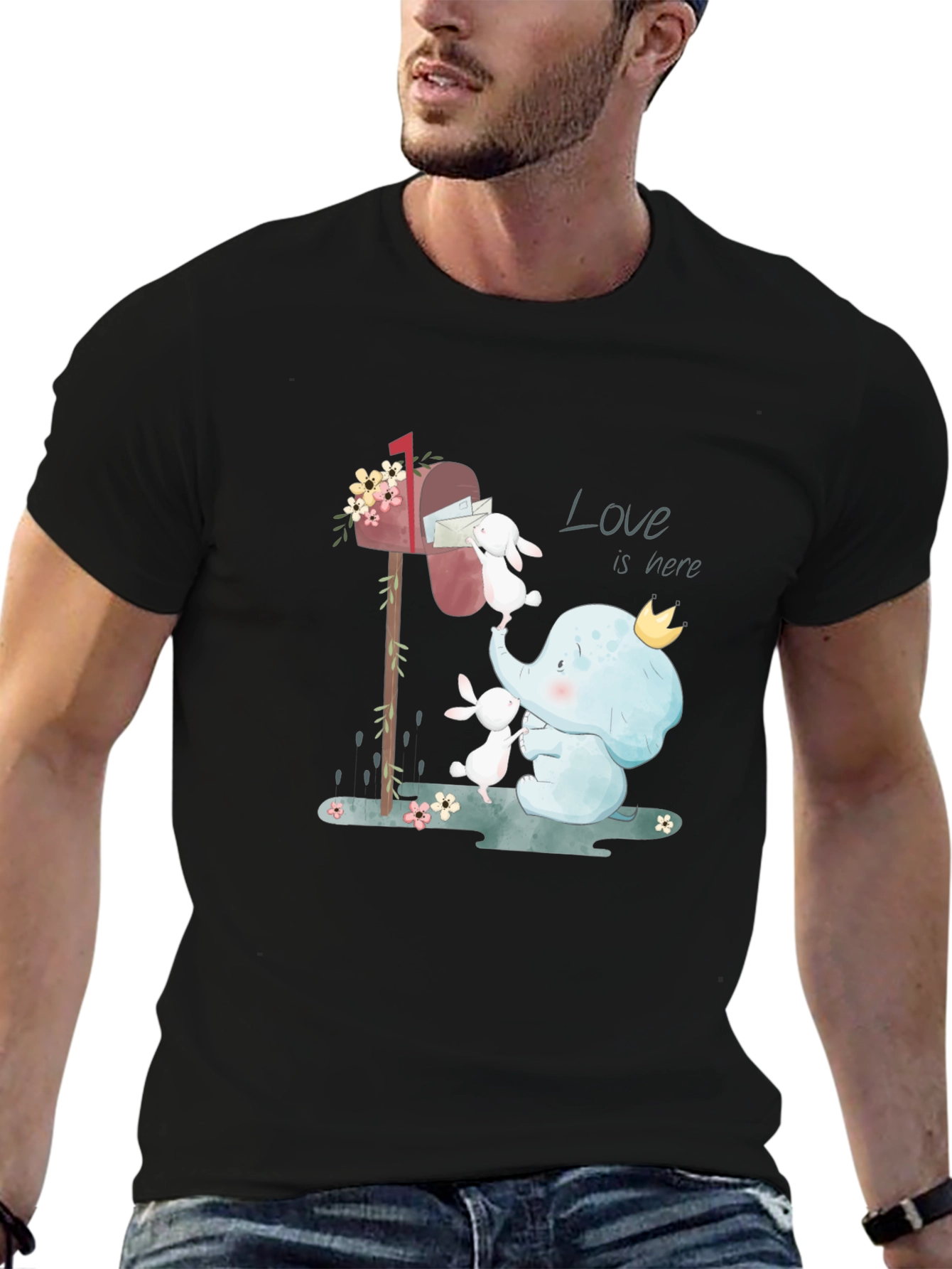 Elephant & Bunny Love Graphic T-Shirt