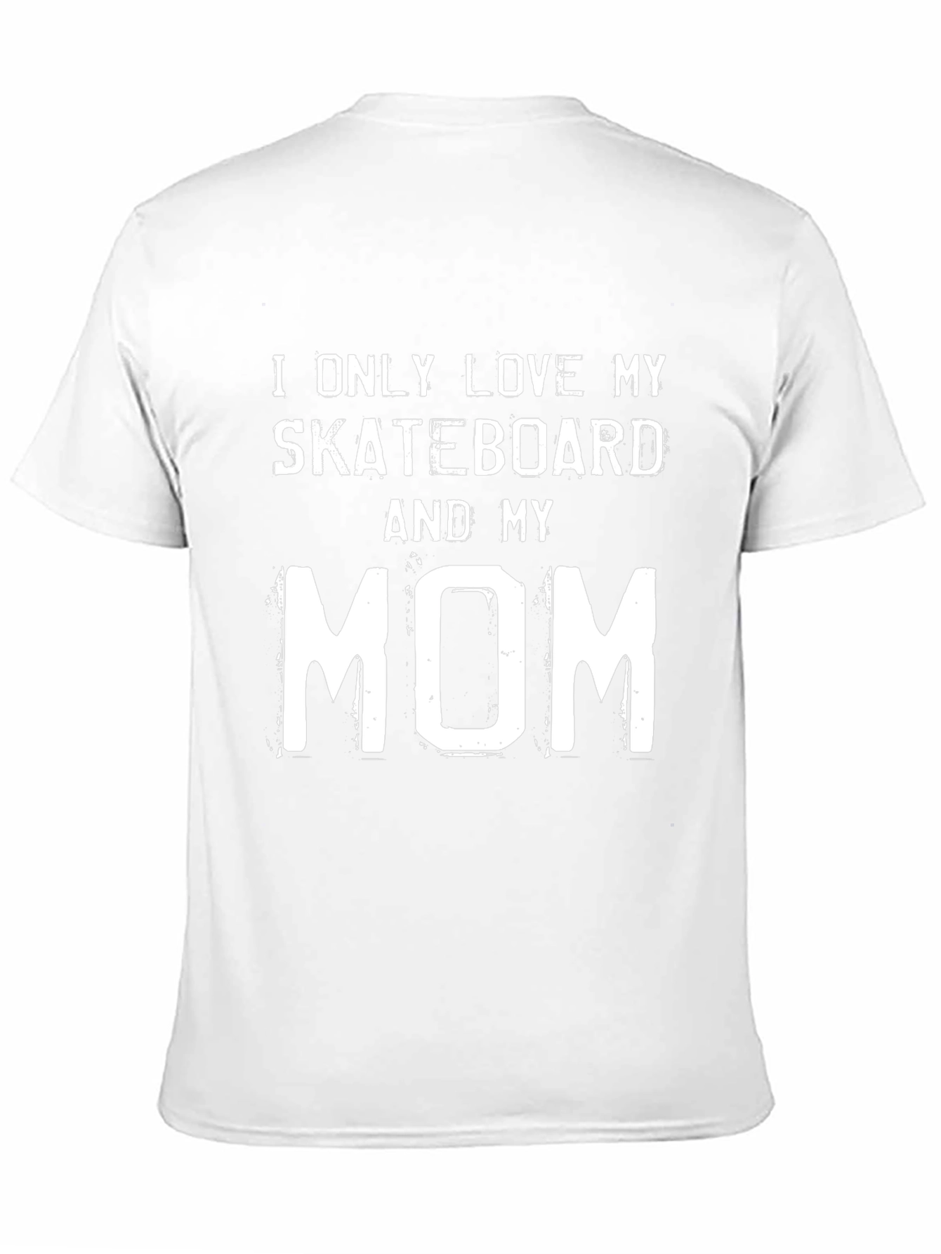 Skateboard & Mom Graphic Tee - Black Cotton T-Shirt