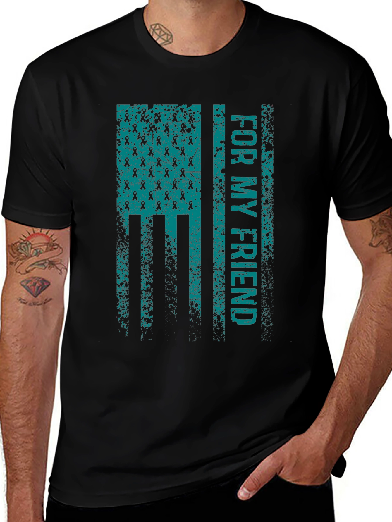For My Friend Ribbon Flag T-Shirt