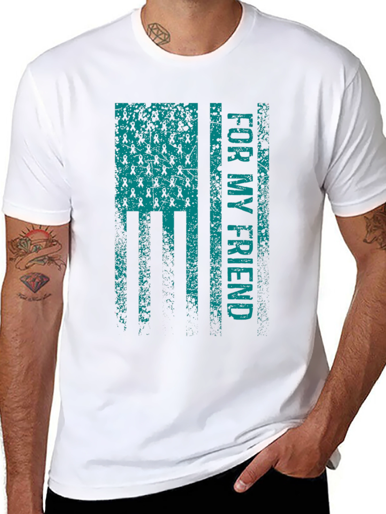 For My Friend Ribbon Flag T-Shirt