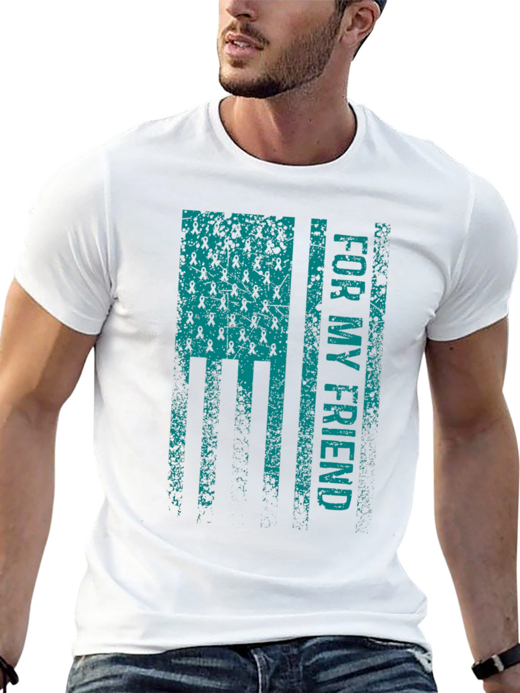 For My Friend Ribbon Flag T-Shirt