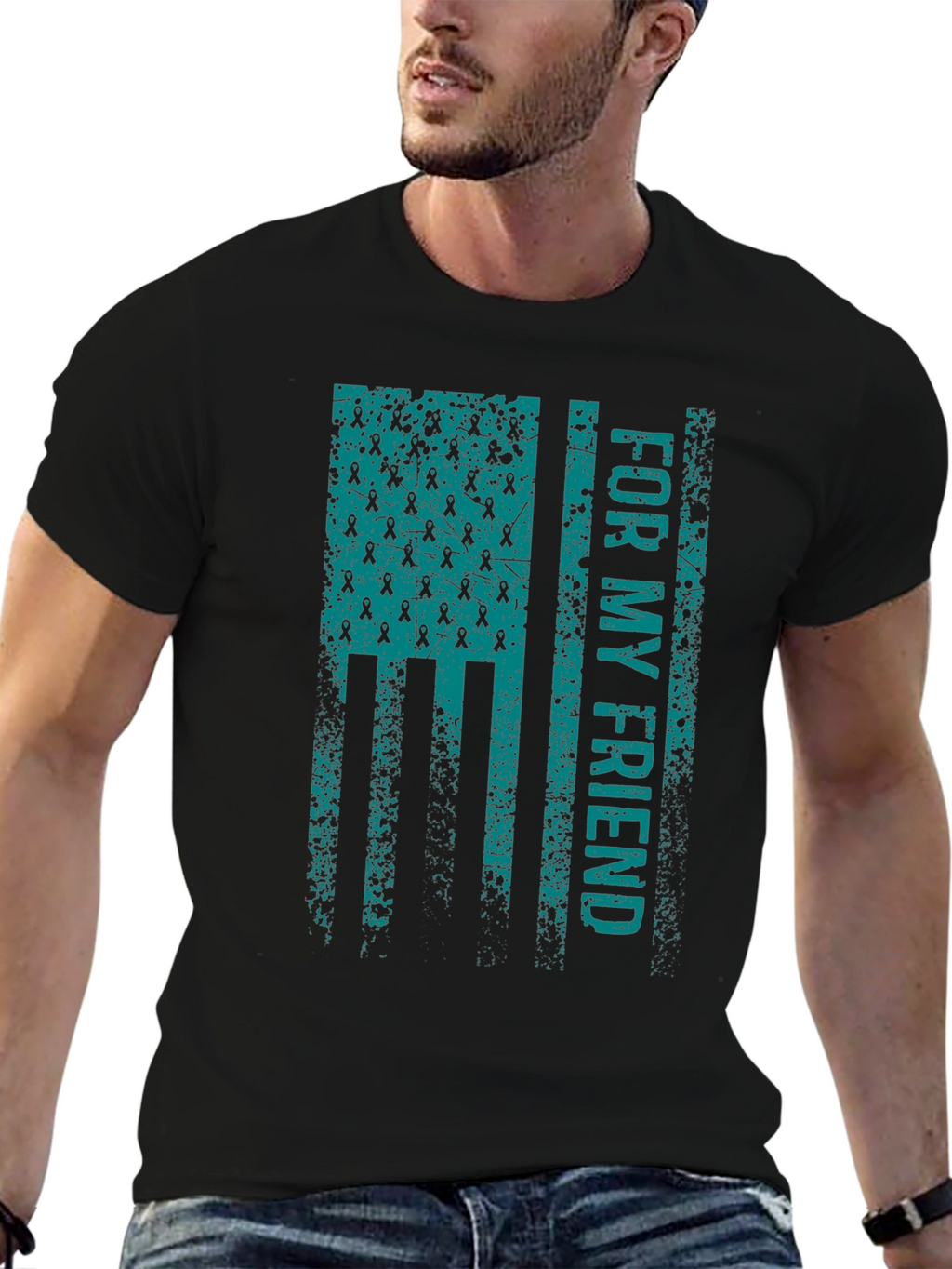 For My Friend Ribbon Flag T-Shirt