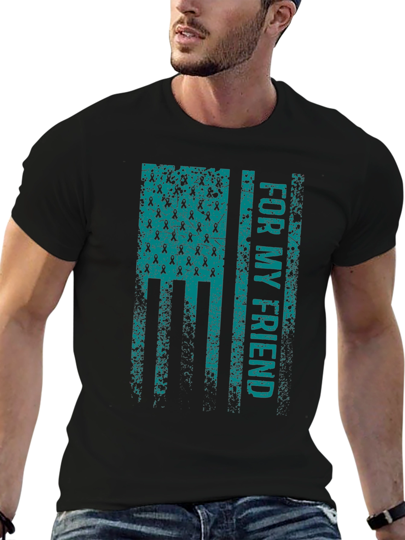 For My Friend Ribbon Flag T-Shirt