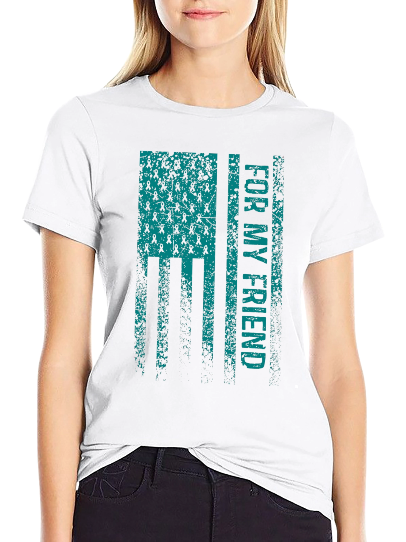 For My Friend Ribbon Flag T-Shirt